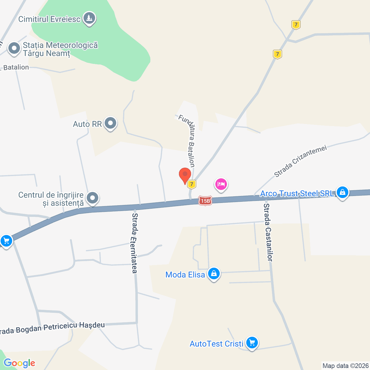 Poza harta streetview, zoom 16, adresa Târgu Neamţ, str. Libertăţii nr. 1, jud. Neamţ, , judetul