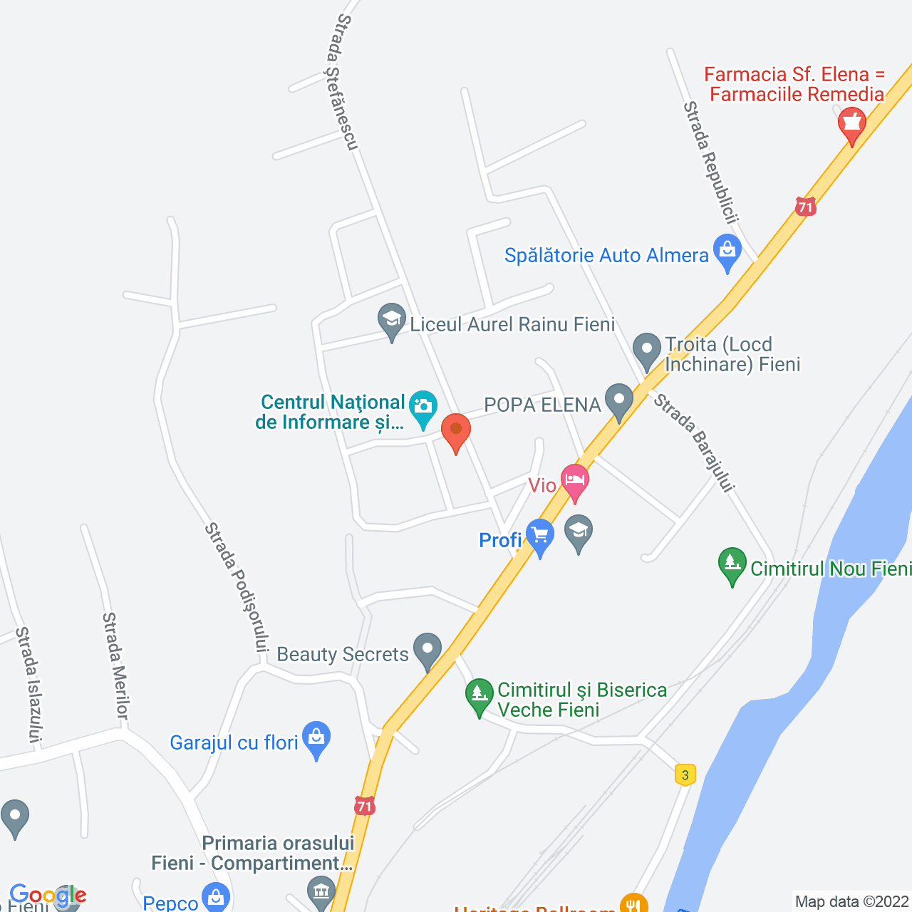 Poza harta streetview, zoom 16, adresa Fieni, Fieni, judetul Dambovita