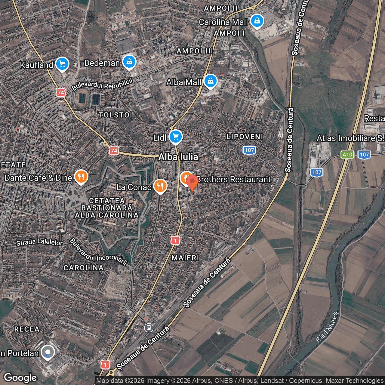 Poza harta hybrid, zoom 14, adresa Alba Iulia, str. Primăverii nr. 3, , judetul