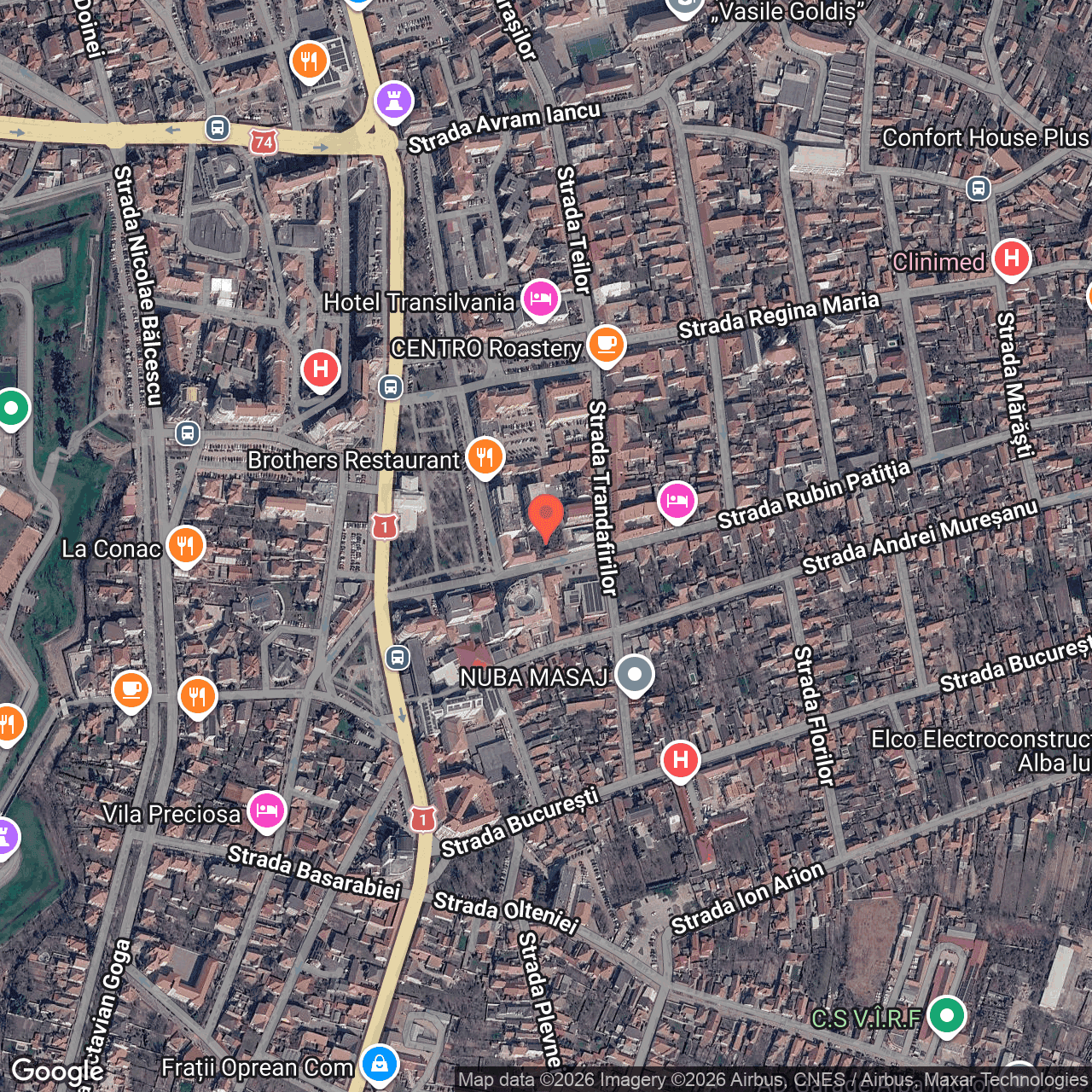 Poza harta hybrid, zoom 16, adresa Alba Iulia, str. Primăverii nr. 3, , judetul
