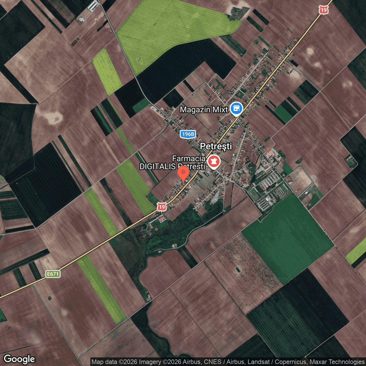 Poza harta hybrid, zoom 14, adresa Petrești, nr. 48 Satu Mare, , judetul