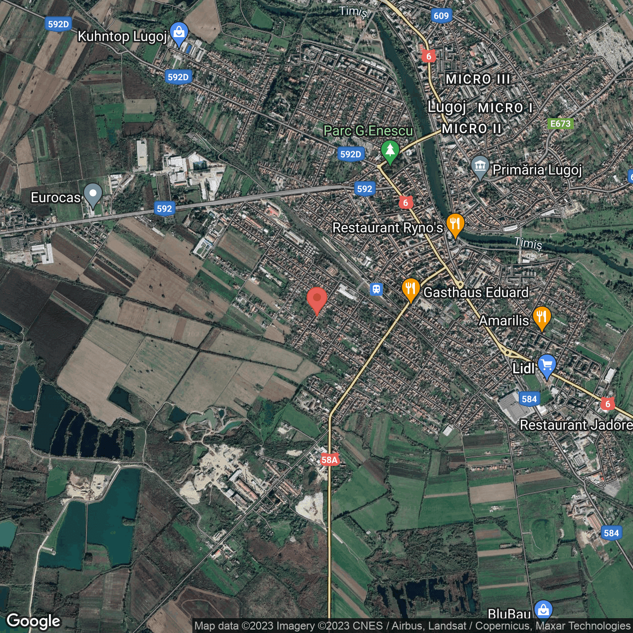 Poza harta hybrid, zoom 14, adresa Lugoj, str. Muresului, nr. 33, , judetul