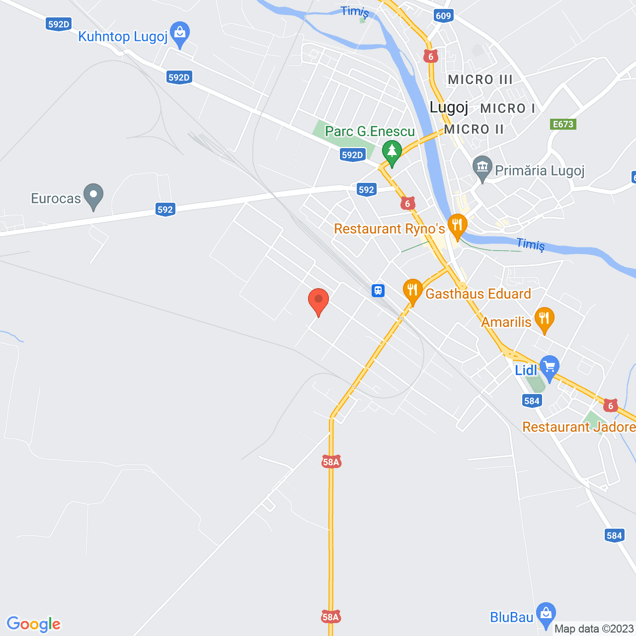 Poza harta streetview, zoom 14, adresa Lugoj, str. Muresului, nr. 33, , judetul
