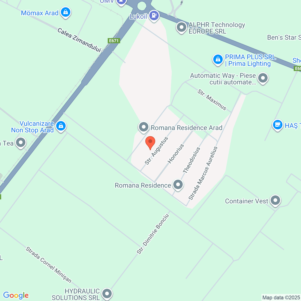 Poza harta streetview, zoom 16, adresa Arad, strada Augustus nr.13, , judetul