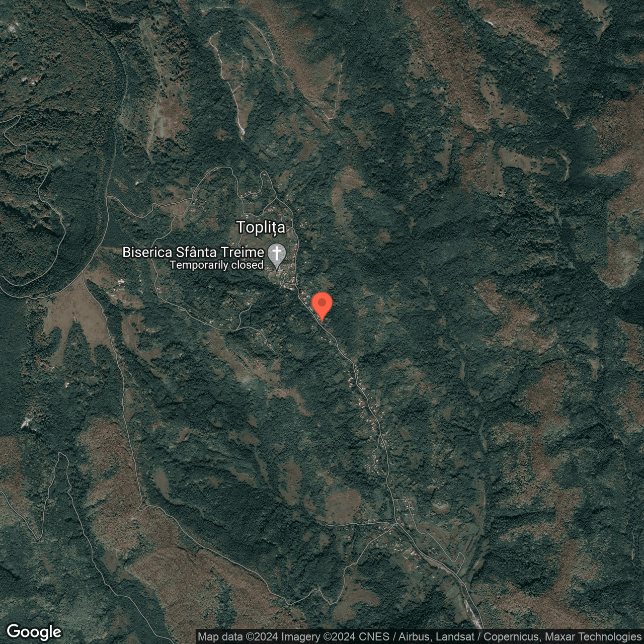 Poza harta hybrid, zoom 14, adresa Malureni, sat Toplita, , judetul