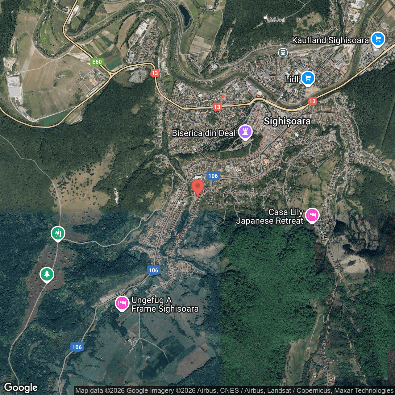 Poza harta hybrid, zoom 14, adresa Sighișoara, str. Pastorilor nr. 43, Jud. Mures, , judetul