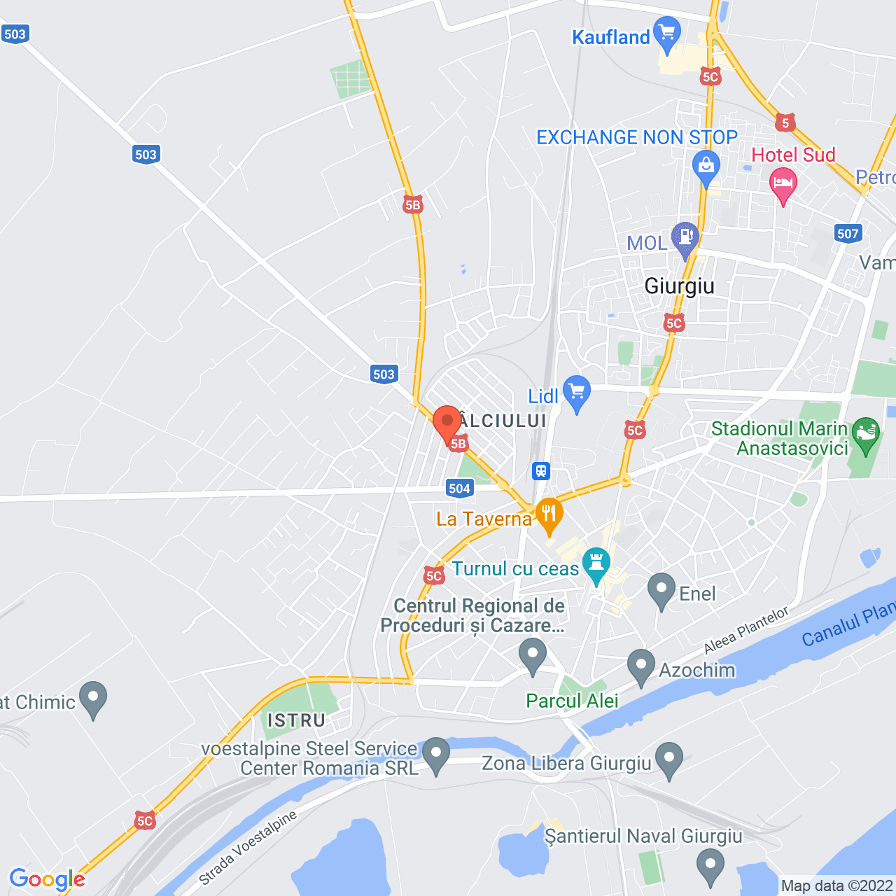 Poza harta streetview, zoom 14, adresa Banat nr. 33, Giurgiu, judetul Giurgiu