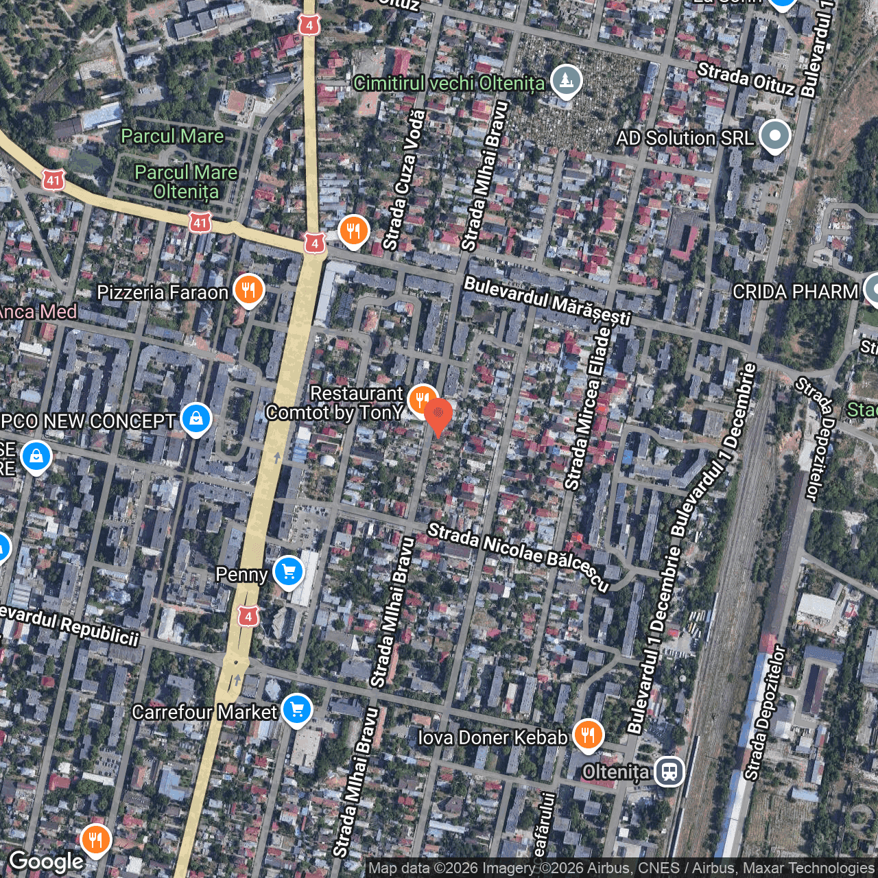 Poza harta hybrid, zoom 16, adresa Oltenița, strada Mihai Bravu, nr. 89, , judetul