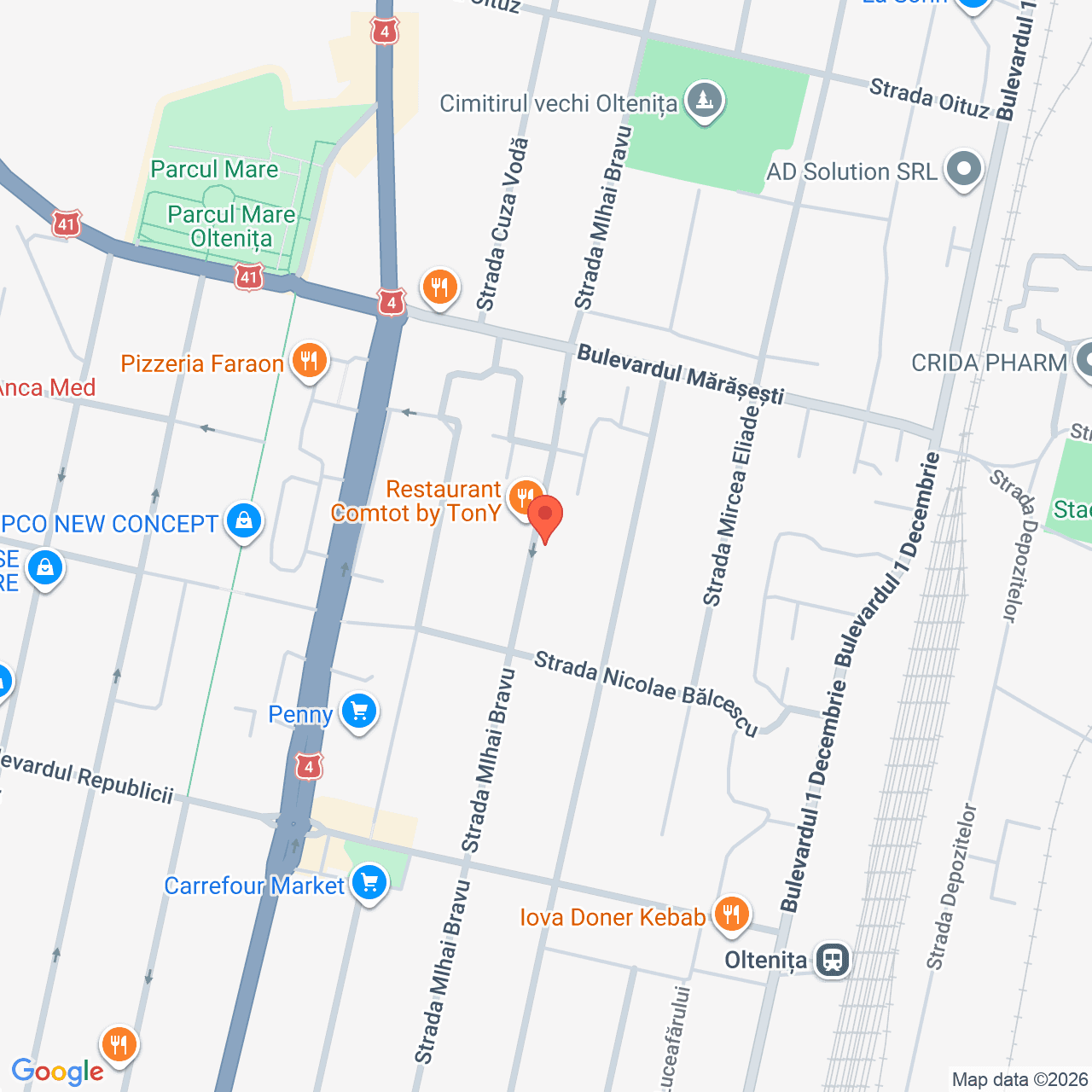 Poza harta streetview, zoom 16, adresa Oltenița, strada Mihai Bravu, nr. 89, , judetul