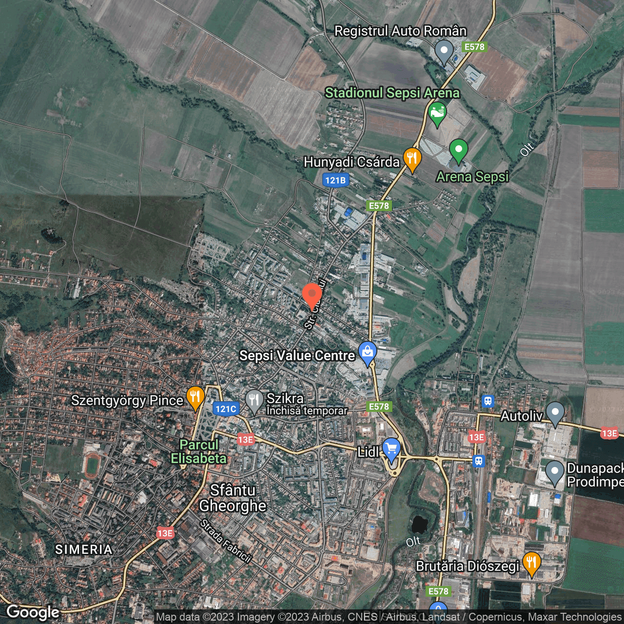 Poza harta hybrid, zoom 14, adresa Str. Ciucului 89, Sfântu Gheorghe , , judetul