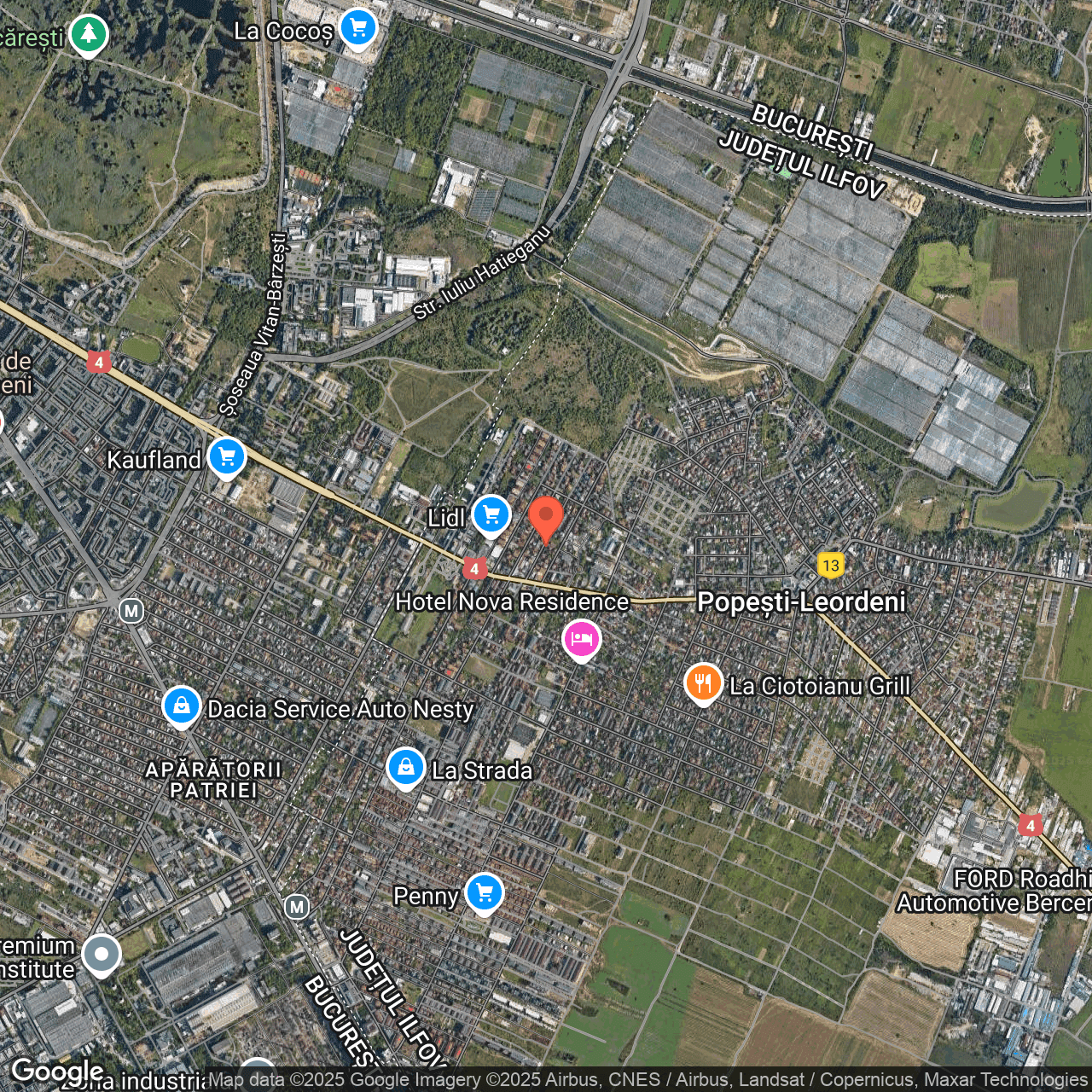 Poza harta hybrid, zoom 14, adresa Popesti-Leordeni, str. Sfantul Ioan, nr.10, , judetul