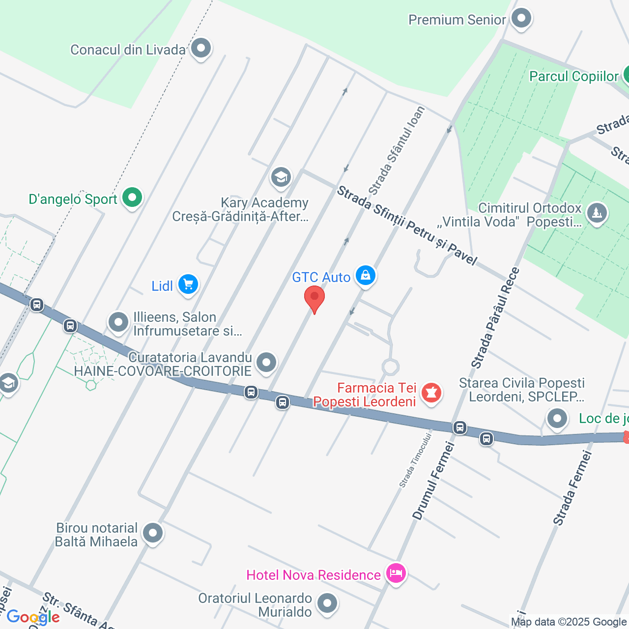 Poza harta streetview, zoom 16, adresa Popesti-Leordeni, str. Sfantul Ioan, nr.10, , judetul