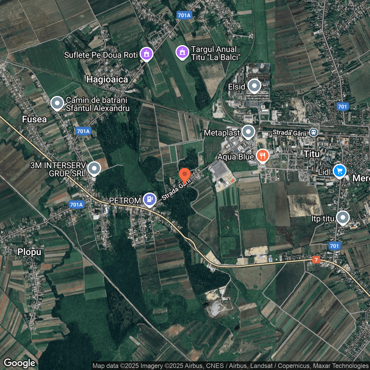 Poza harta hybrid, zoom 14, adresa strada Garii Titu Dambovita, , judetul