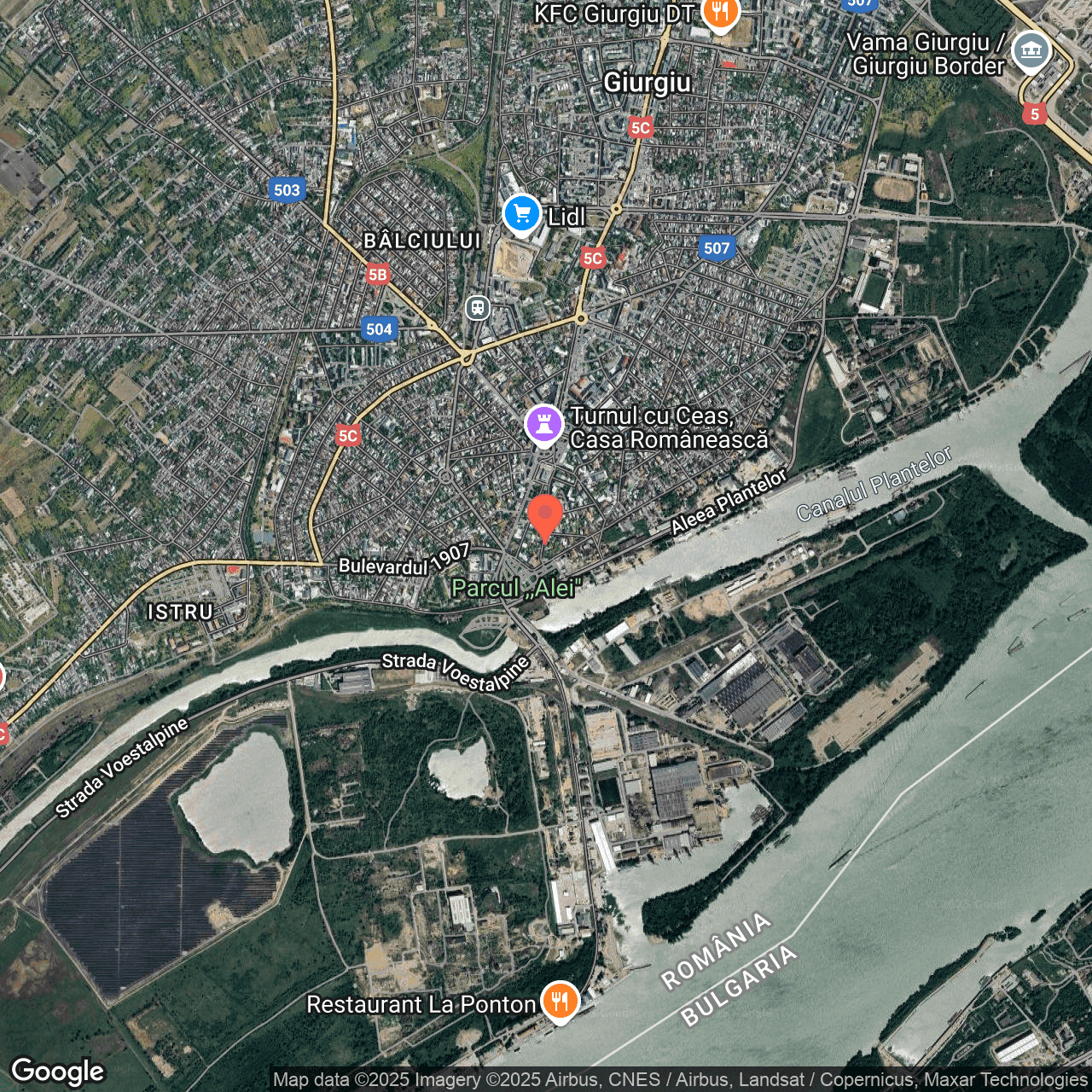 Poza harta hybrid, zoom 14, adresa Giurgiu, str.G-ral Bertholet nr.27, , judetul