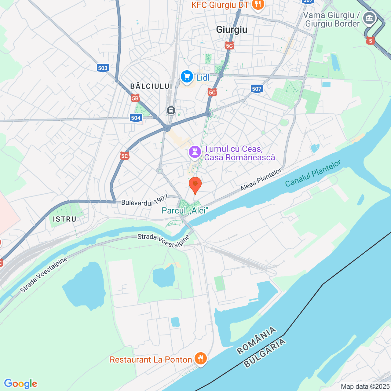 Poza harta streetview, zoom 14, adresa Giurgiu, str.G-ral Bertholet nr.27, , judetul