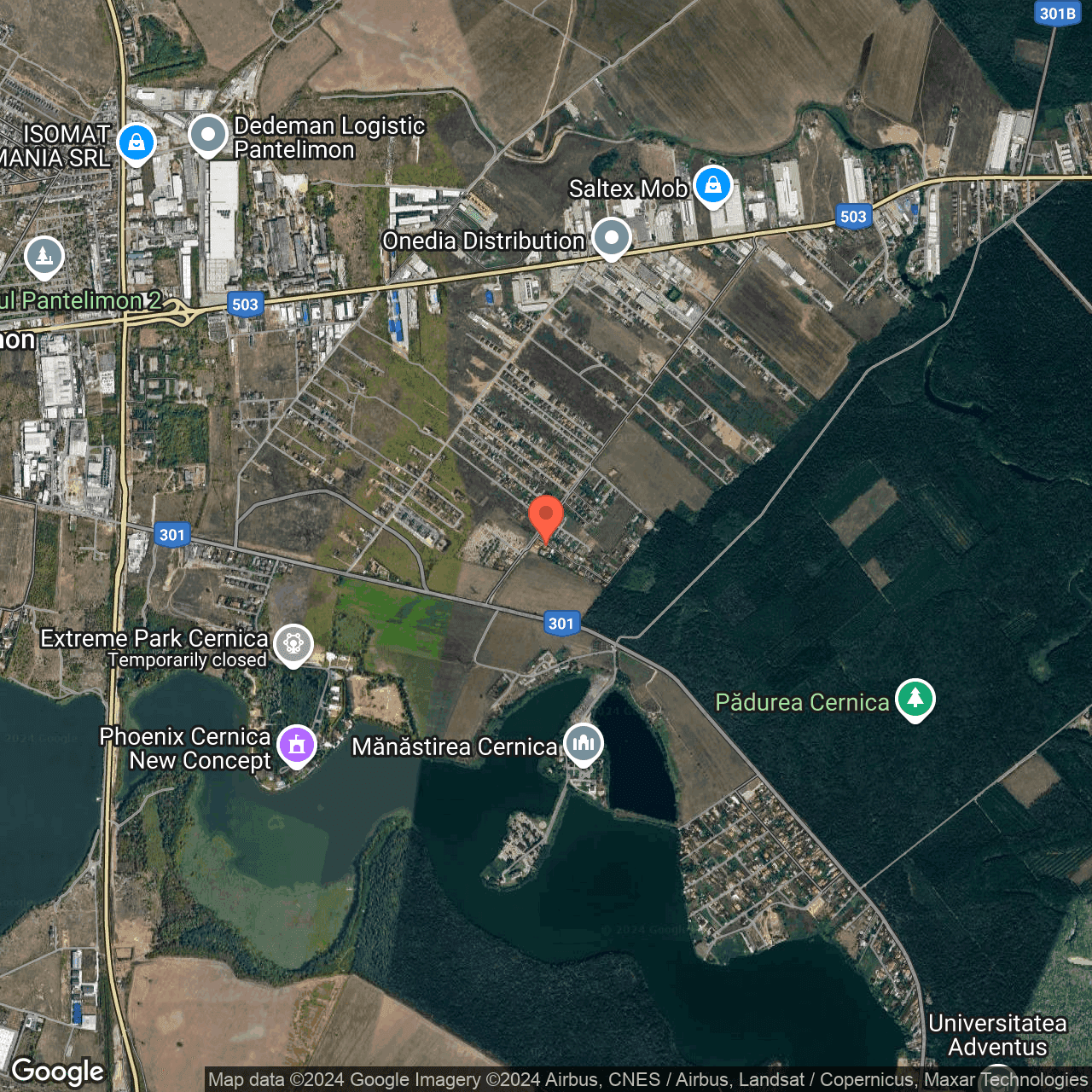 Poza harta hybrid, zoom 14, adresa Pantelimon, , judetul