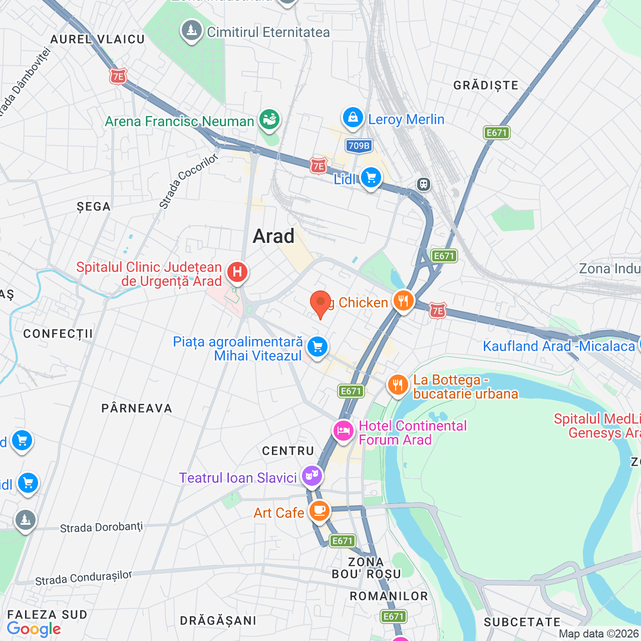 Poza harta streetview, zoom 14, adresa str. Iustin Marsieu, nr.8, Arad, , judetul