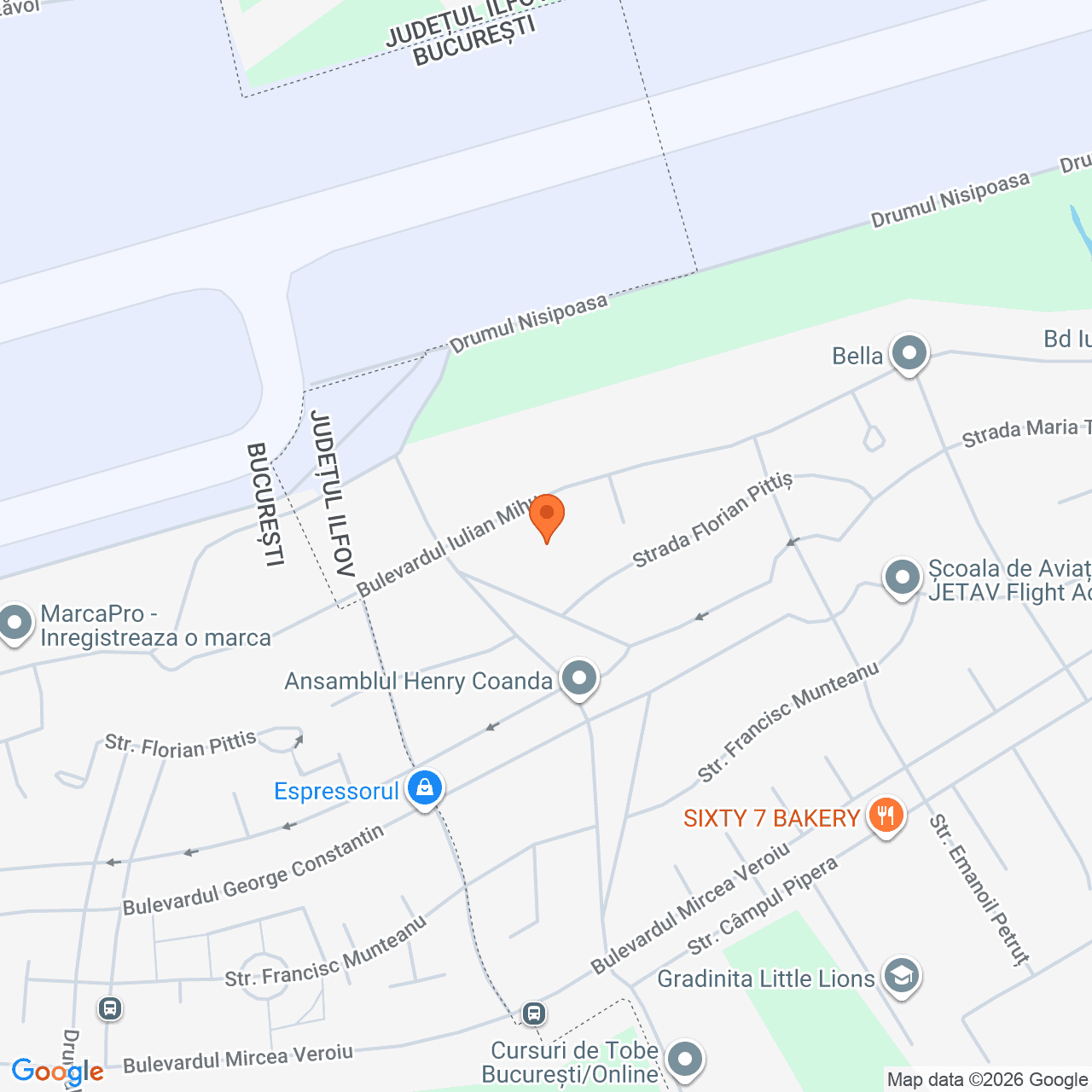 Poza harta streetview, zoom 16, adresa Strada Iulian Mihu, localitatea Voluntari, județ Ilfov, , judetul