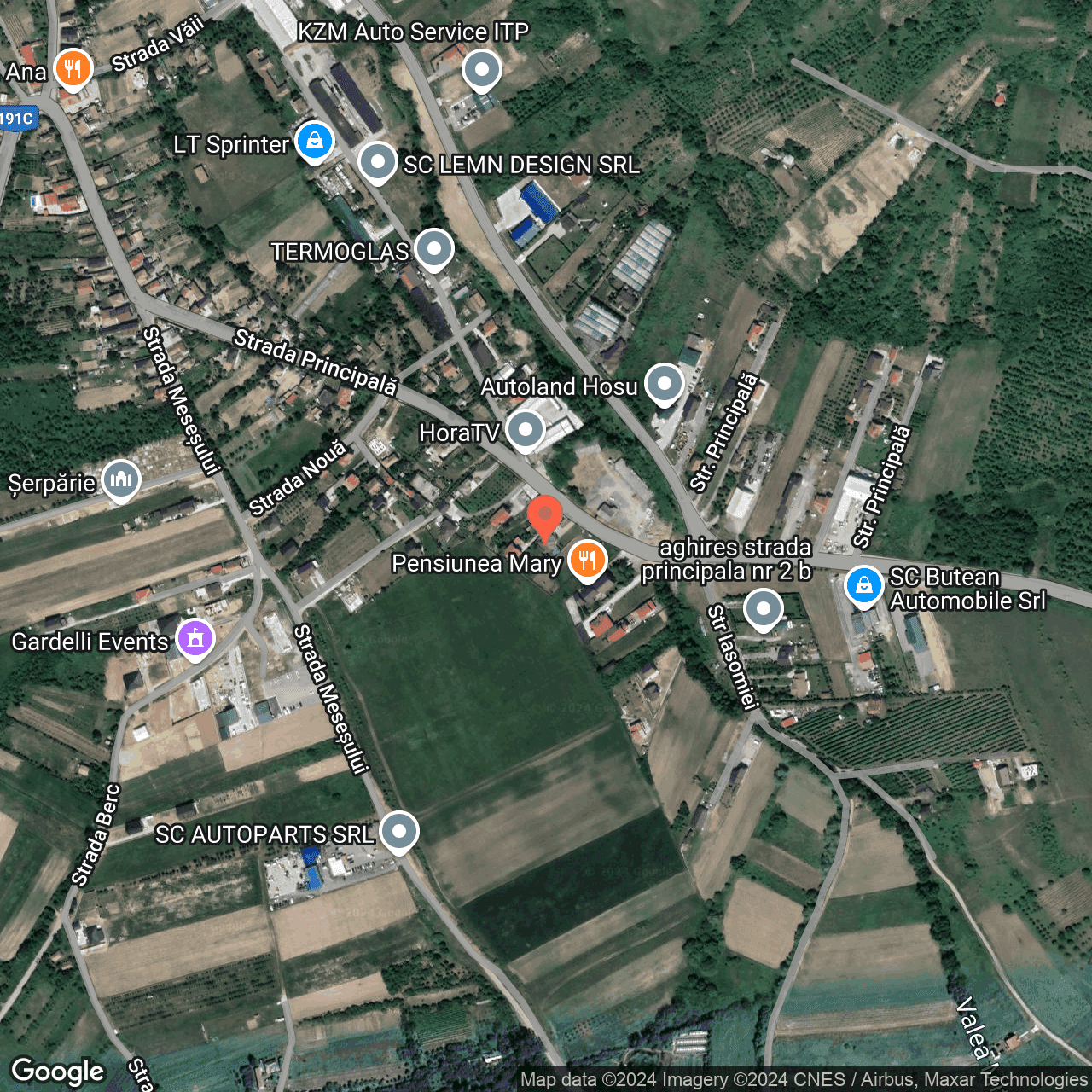 Poza harta hybrid, zoom 16, adresa Aghires, nr. 2B, com. Mesesenii de Jos, jud. Salaj, , judetul