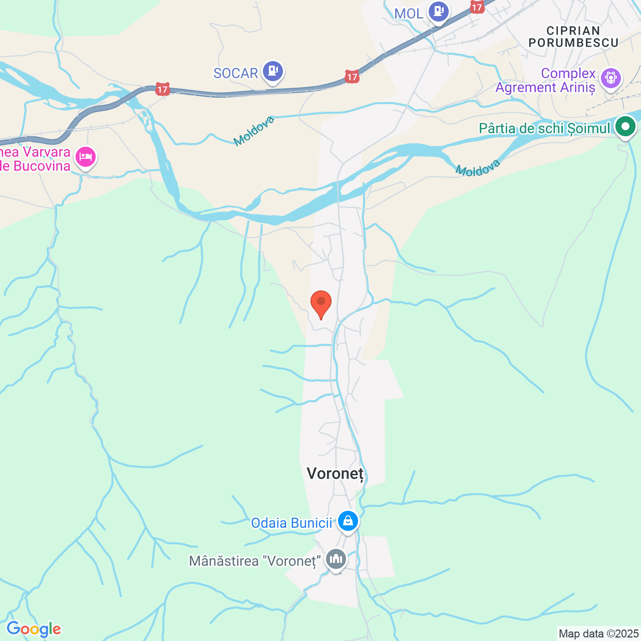 Poza harta streetview, zoom 14, adresa Voroneţ – Gura Humorului, jud. Suceava, , judetul