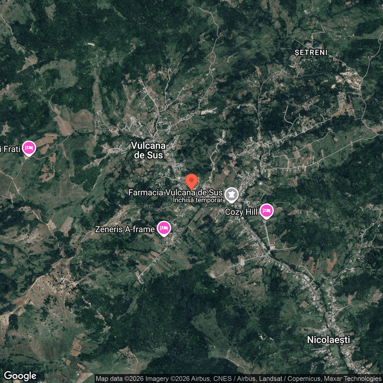 Poza harta hybrid, zoom 14, adresa Vulcana de Sus, Judet Dambovita, , judetul