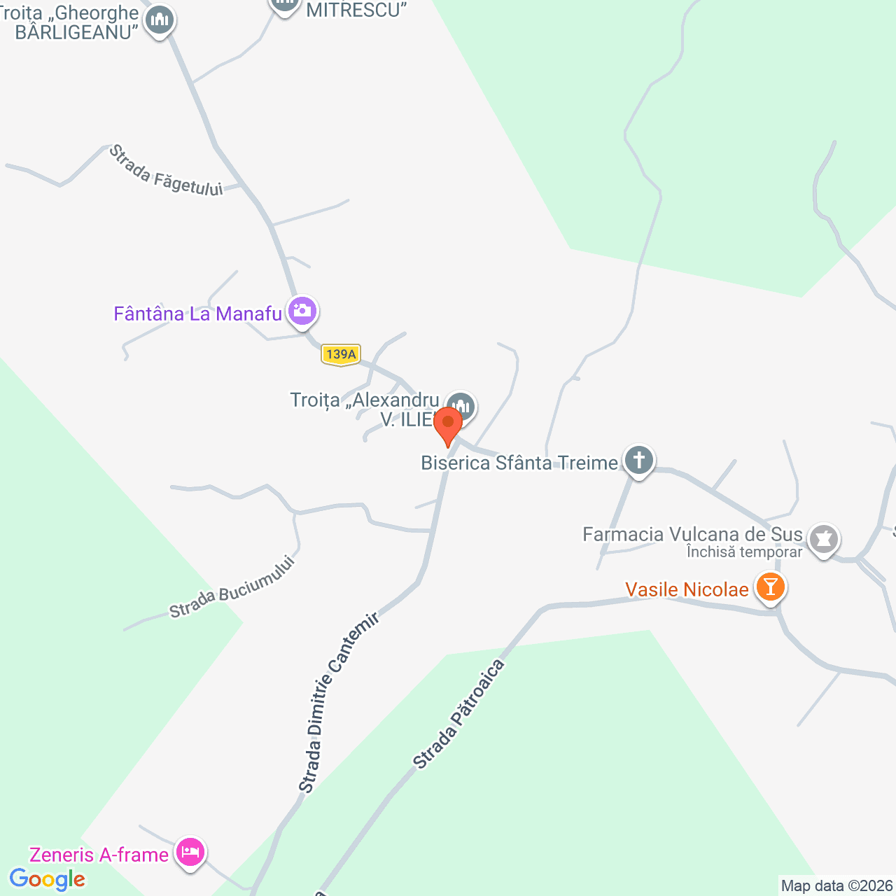 Poza harta streetview, zoom 16, adresa Vulcana de Sus, Judet Dambovita, , judetul