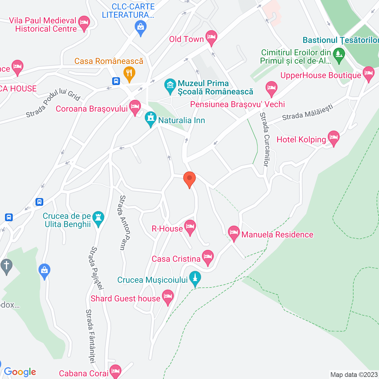 Poza harta streetview, zoom 16, adresa Strad Tibles nr 8 Brasov, , judetul