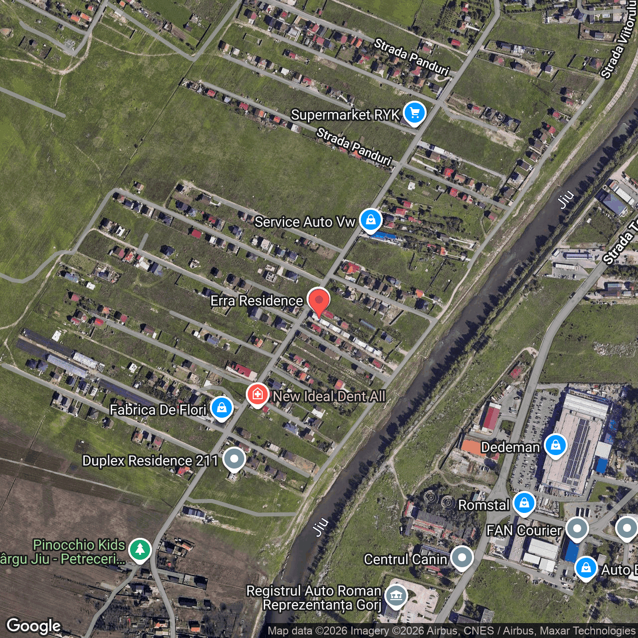 Poza harta hybrid, zoom 16, adresa Tg. Jiu, str. Panduri, nr. 181, jud. Gorj, , judetul