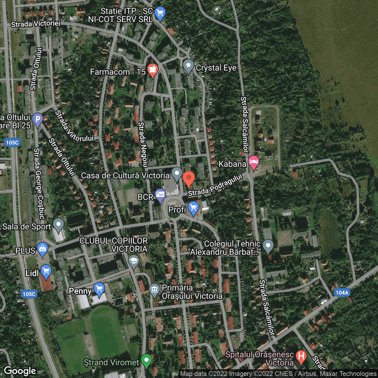 Poza harta hybrid, zoom 16, adresa Victoria, judetul Brasov