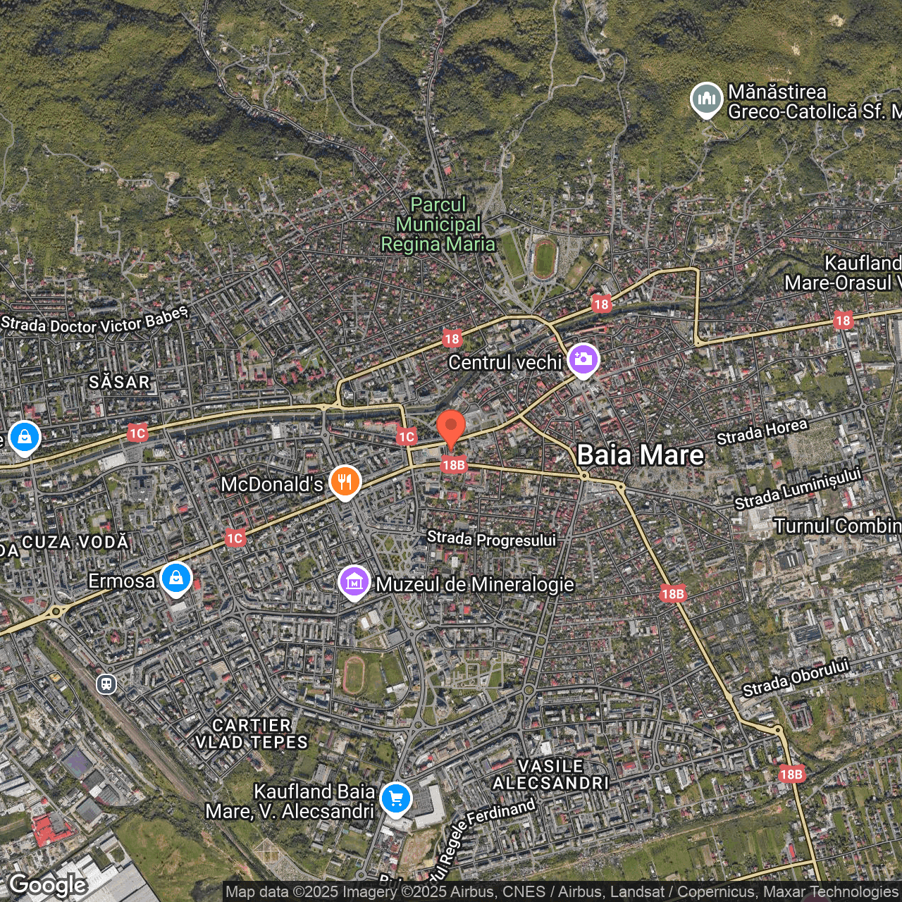 Poza harta hybrid, zoom 14, adresa Baia Mare, Piata Revolutiei nr. 1, , judetul