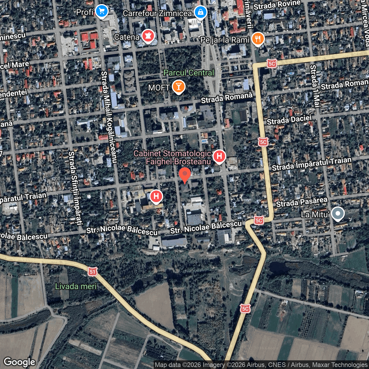 Poza harta hybrid, zoom 16, adresa Zimnicea, Str. Trandafirilor nr. 1, , judetul