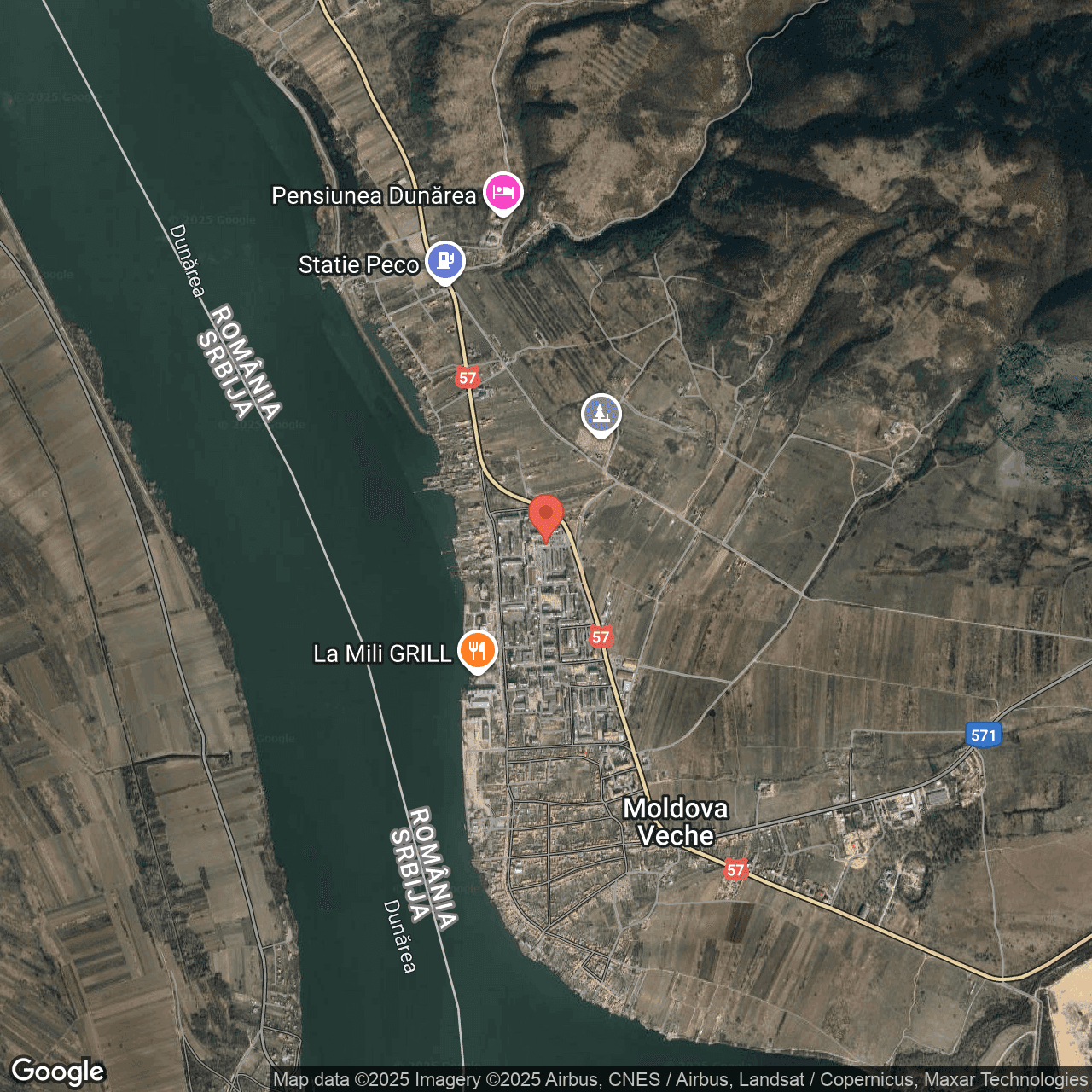 Poza harta hybrid, zoom 14, adresa Moldova Veche, Strada Mihai Viteazu jud. Caras-Severin, , judetul