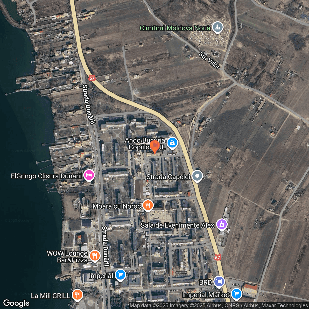 Poza harta hybrid, zoom 16, adresa Moldova Veche, Strada Mihai Viteazu jud. Caras-Severin, , judetul