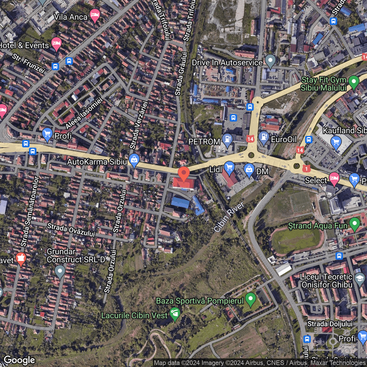 Poza harta hybrid, zoom 16, adresa Sibiu, Str. Griului, Nr. 27, , judetul