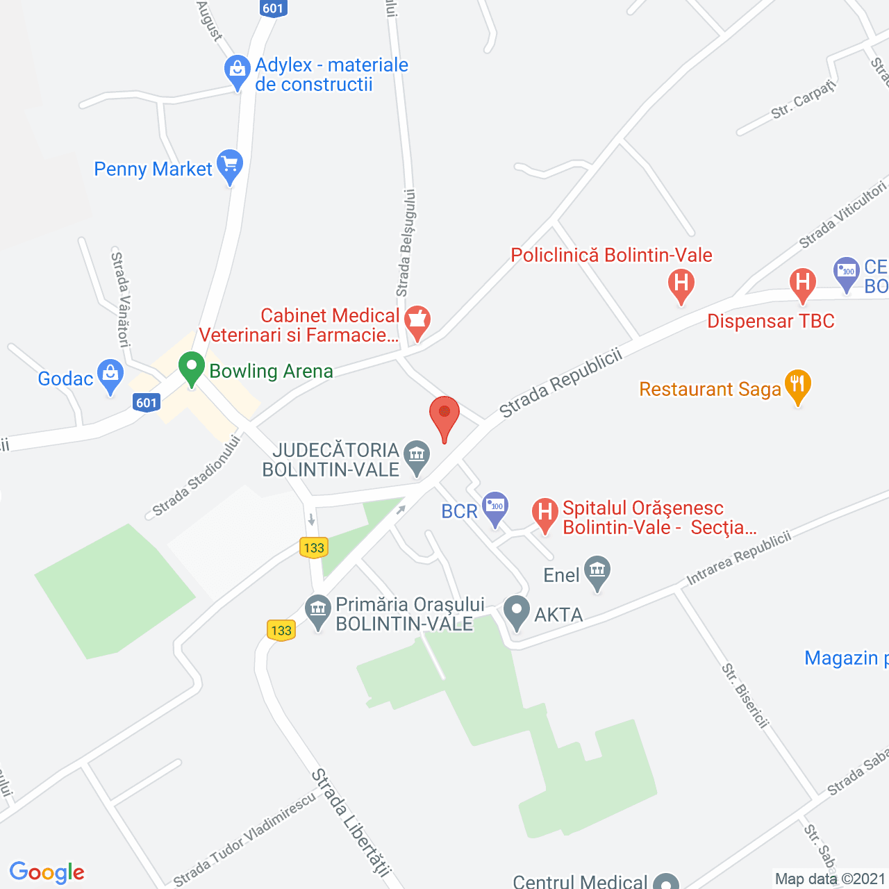 Poza harta streetview, zoom 16, adresa Strada Republicii 5, Bolintin-Vale, judetul Giurgiu