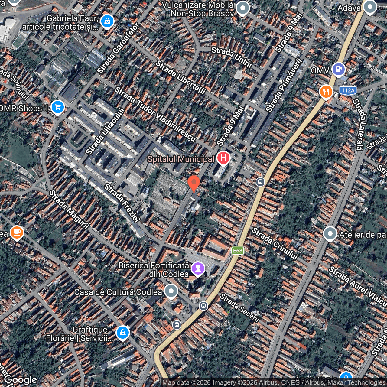 Poza harta hybrid, zoom 16, adresa Codlea, str.9 Mai nr.2, , judetul