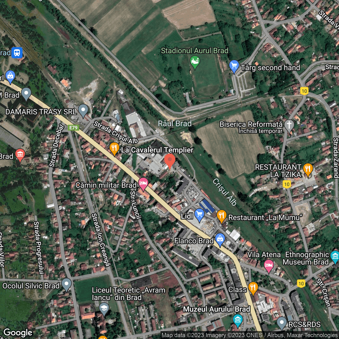 Poza harta hybrid, zoom 16, adresa Brad Hunedoara, , judetul