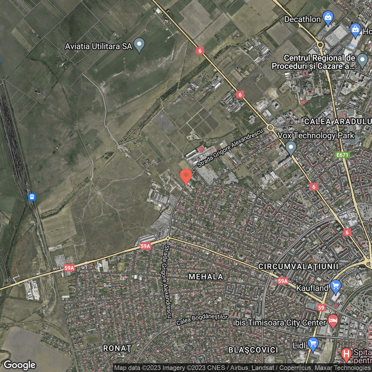 Poza harta hybrid, zoom 14, adresa Timișoara , str. Grigore Alexandrescu , nr. 42, , judetul