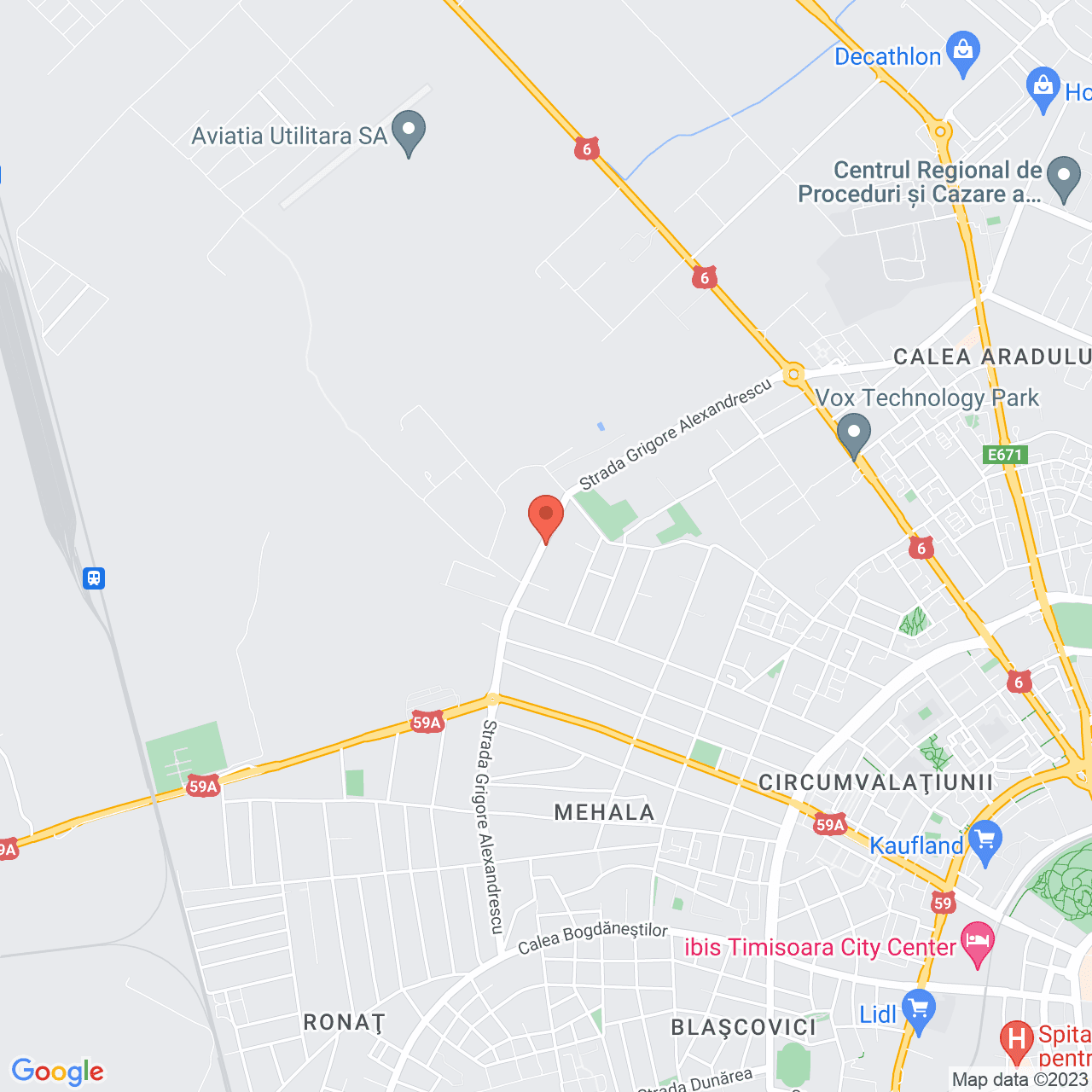 Poza harta streetview, zoom 14, adresa Timișoara , str. Grigore Alexandrescu , nr. 42, , judetul