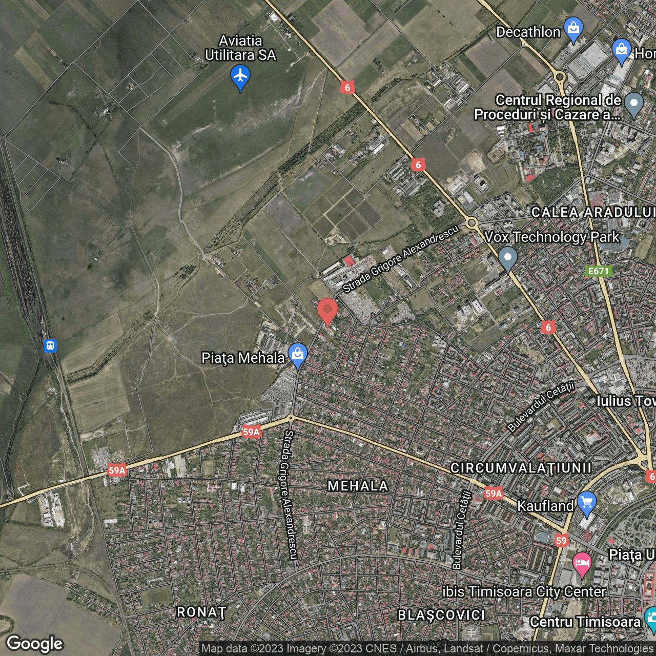 Poza harta hybrid, zoom 14, adresa Timișoara , str. Grigore Alexandrescu , nr. 42, , judetul