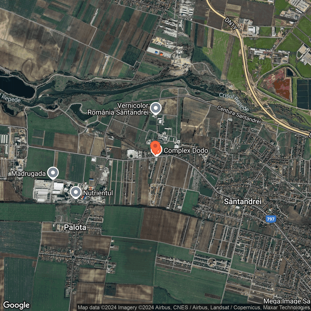 Poza harta hybrid, zoom 14, adresa Santandrei Bihor, , judetul