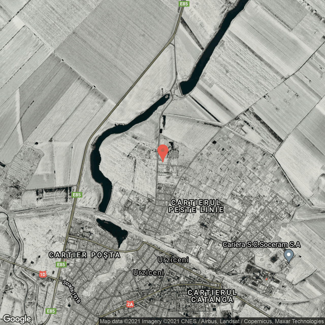 Poza harta hybrid, zoom 14, adresa Urziceni, Urziceni, judetul Ialomita