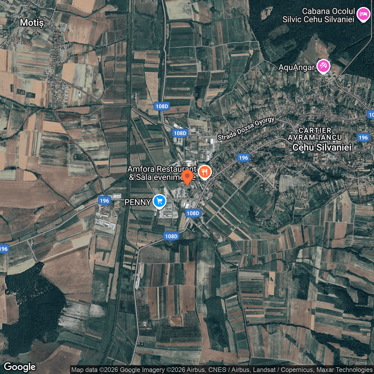 Poza harta hybrid, zoom 14, adresa Cehu Silvaniei Salaj, , judetul