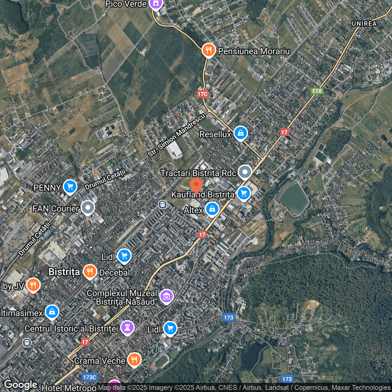 Poza harta hybrid, zoom 14, adresa Bistrita, str.Calea Moldovei, nr.16A, , judetul