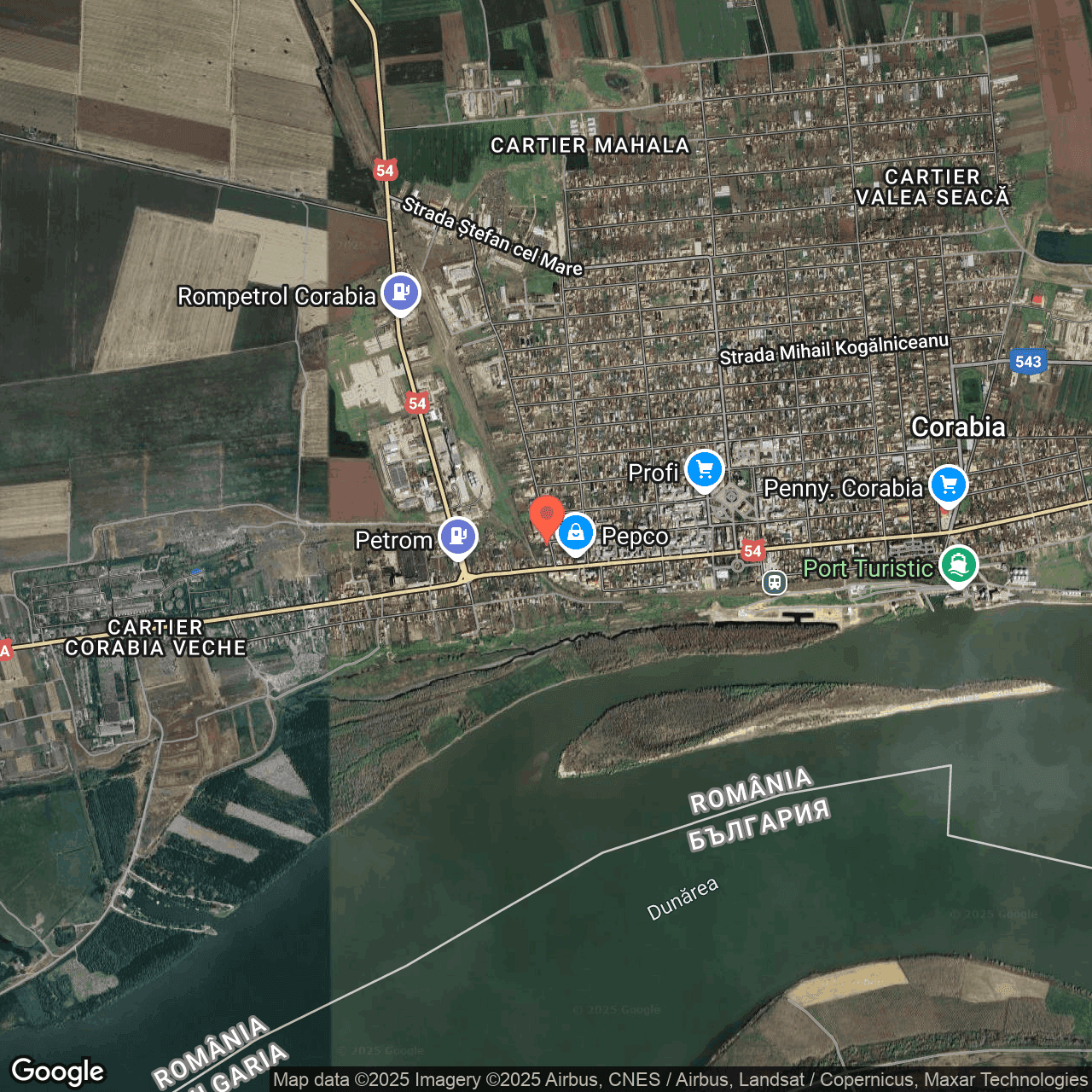 Poza harta hybrid, zoom 14, adresa strada Bibescu Voda nr.3, Corabia, , judetul