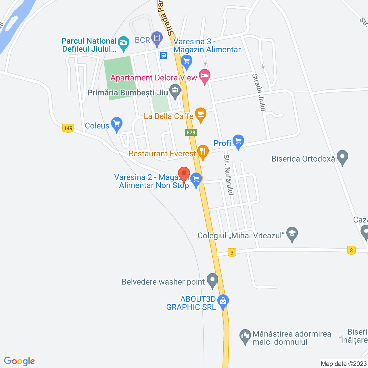 Poza harta streetview, zoom 16, adresa Bumbesti Jiu, Aleea Plesa, nr.2, , judetul