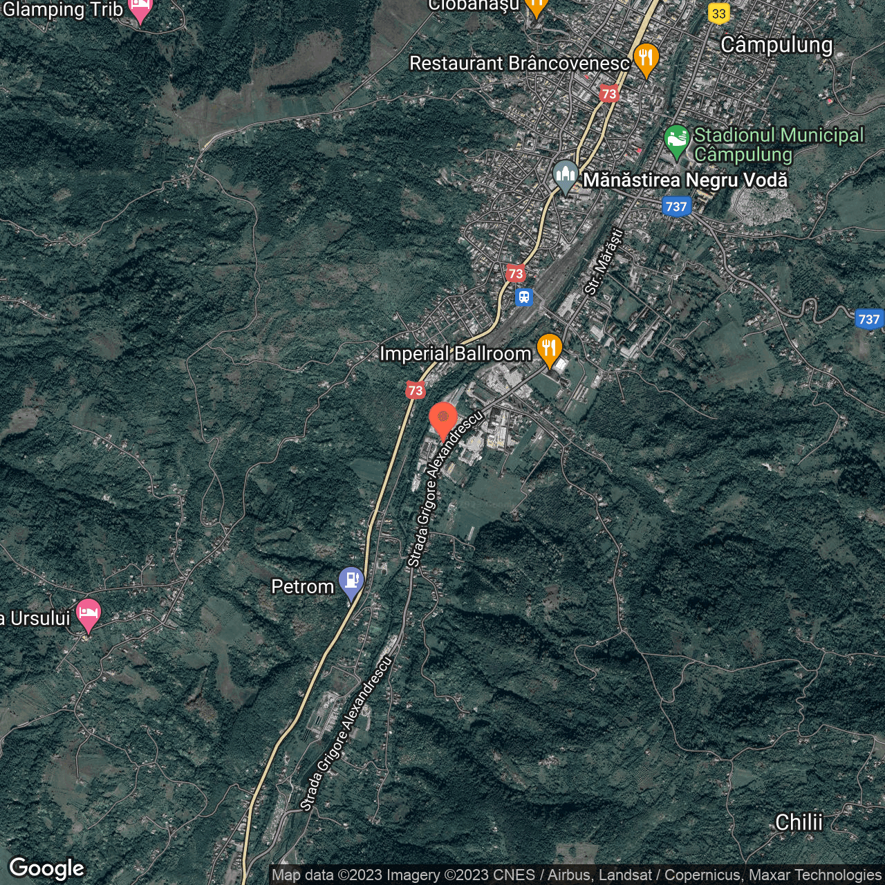 Poza harta hybrid, zoom 14, adresa strada Grigore Alexandrescu, nr. 6 Campulung, , judetul