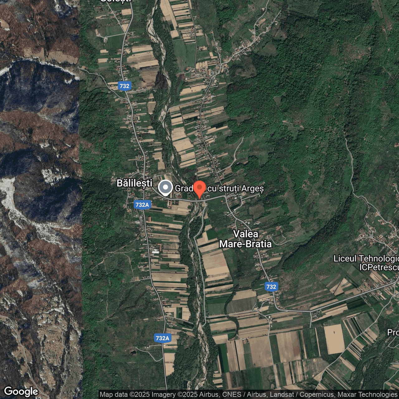 Poza harta hybrid, zoom 14, adresa Bălilești, sat Valea Mare-Bratia, jud. Argeș, , judetul