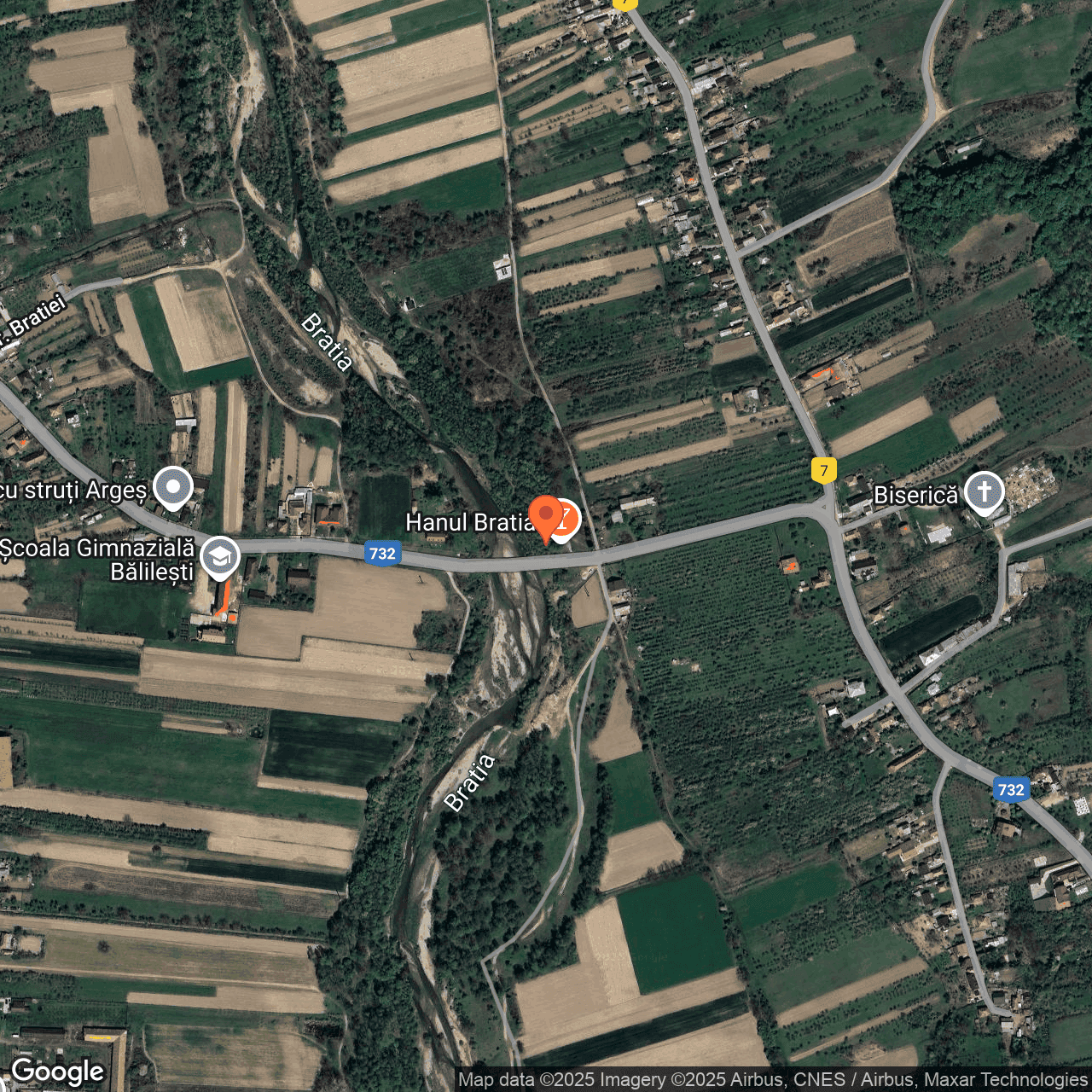 Poza harta hybrid, zoom 16, adresa Bălilești, sat Valea Mare-Bratia, jud. Argeș, , judetul