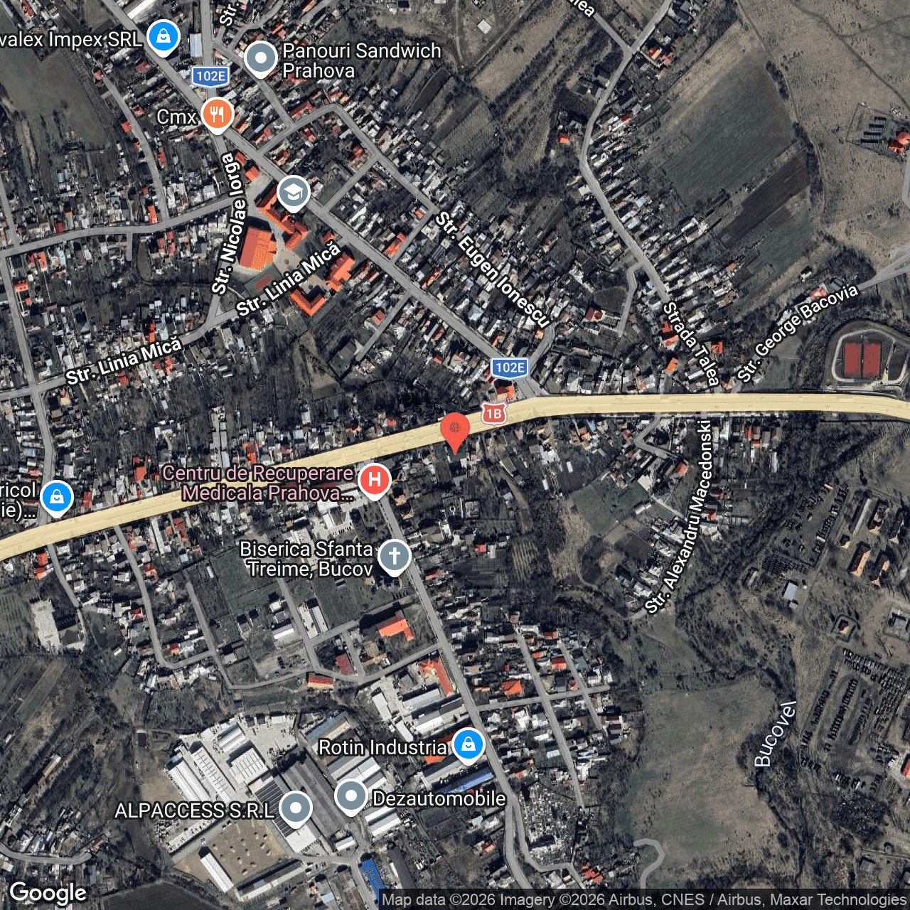 Poza harta hybrid, zoom 16, adresa Bucov, str. Mihai Viteazul, nr. 128-128A, , judetul